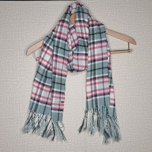 Pink and Grey Scarf with Fringe